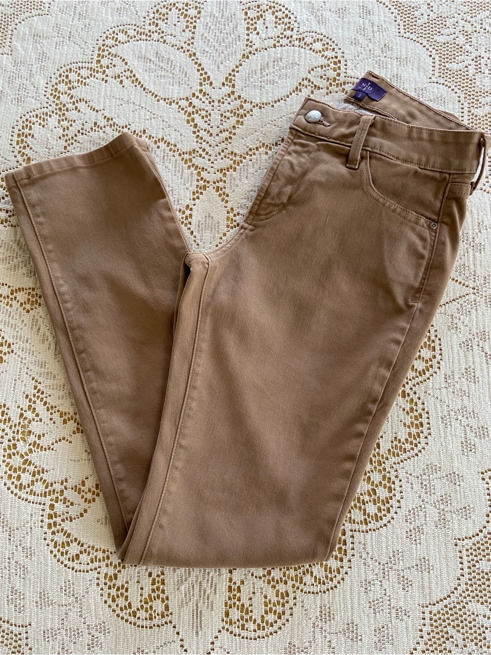 NYDJ Mid Rise LEGGING Stretch Jeans in Camel Brush Demin Size 2 - Picture 14 of 14